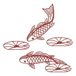 Redwork Koi Fish 06(Sm)