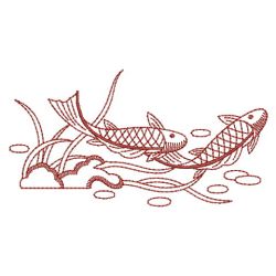 Redwork Koi Fish 07(Md) machine embroidery designs