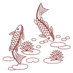 Redwork Koi Fish 08(Md) machine embroidery designs