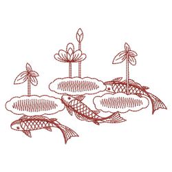 Redwork Koi Fish 09(Lg) machine embroidery designs