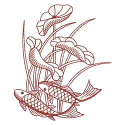 Redwork Koi Fish 10(Sm) machine embroidery designs