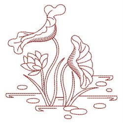 Redwork Koi Fish 14(Sm) machine embroidery designs