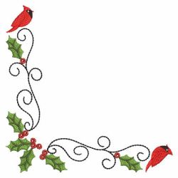 Christmas Cardinal Corners 02 machine embroidery designs