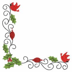 Christmas Cardinal Corners 03 machine embroidery designs