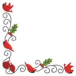 Christmas Cardinal Corners 04 machine embroidery designs