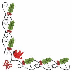 Christmas Cardinal Corners 06 machine embroidery designs