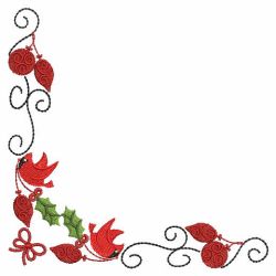 Christmas Cardinal Corners 07 machine embroidery designs