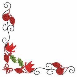 Christmas Cardinal Corners 07 machine embroidery designs