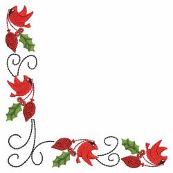 Christmas Cardinal Corners 08 machine embroidery designs
