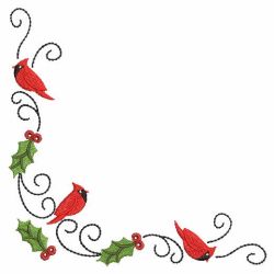 Christmas Cardinal Corners 09 machine embroidery designs