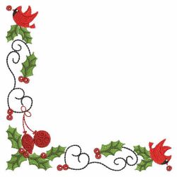 Christmas Cardinal Corners 10 machine embroidery designs