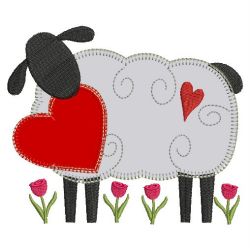 Applique Folk Sheep 09 machine embroidery designs