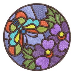 Stained Glass Butterflies 08 machine embroidery designs