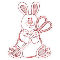 Redwork Sewing Bunny 02(Lg)