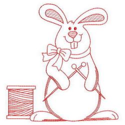 Redwork Sewing Bunny 03(Lg) machine embroidery designs