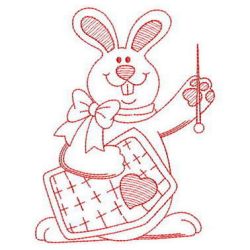Redwork Sewing Bunny 05(Lg)