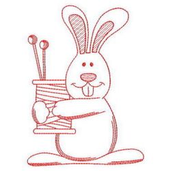 Redwork Sewing Bunny 06(Lg)