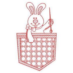 Redwork Sewing Bunny 07(Lg)
