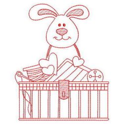 Redwork Sewing Bunny 10(Sm)