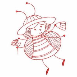 Redwork Stick Ladybug Girls(Sm) machine embroidery designs