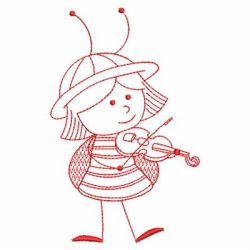 Redwork Stick Ladybug Girls 09(Lg) machine embroidery designs