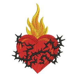 Flaming Heart 02 machine embroidery designs