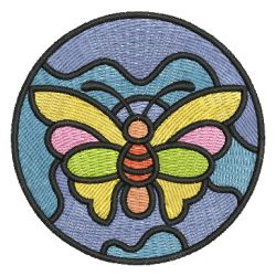 Stained Glass Butterflies 2 09 machine embroidery designs