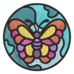 Stained Glass Butterflies 2 10 machine embroidery designs