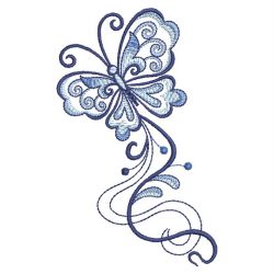 Blue Jacobean Floral Butterfly 10(Md)