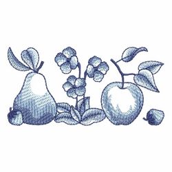 Blue Jacobean Fruits machine embroidery designs