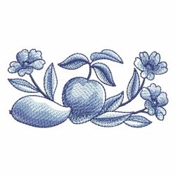 Blue Jacobean Fruits 03 machine embroidery designs