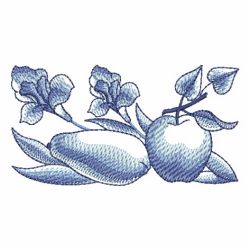 Blue Jacobean Fruits 05 machine embroidery designs