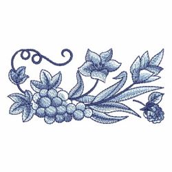 Blue Jacobean Fruits 06 machine embroidery designs