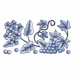 Blue Jacobean Fruits 08 machine embroidery designs