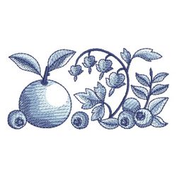 Blue Jacobean Fruits 10 machine embroidery designs