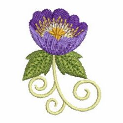 Purple Flowers 08 machine embroidery designs