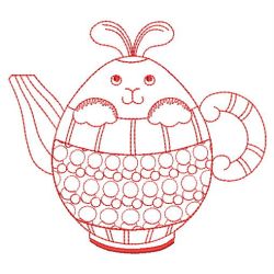 Redwork Easter Teapots 04(Lg)