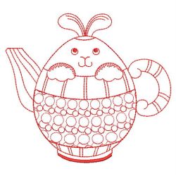 Redwork Easter Teapots 04(Sm)