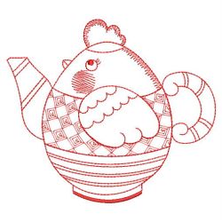 Redwork Easter Teapots 05(Lg)