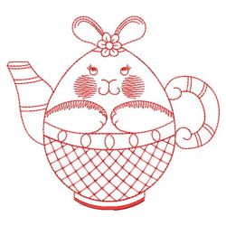 Redwork Easter Teapots 06(Md) machine embroidery designs