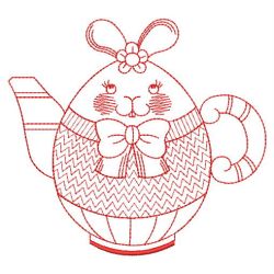 Redwork Easter Teapots 07(Lg)
