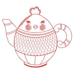 Redwork Easter Teapots 08(Sm)