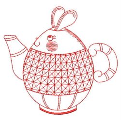 Redwork Easter Teapots 09(Sm)