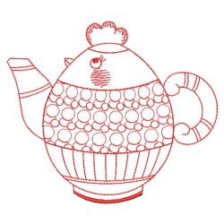 Redwork Easter Teapots 10(Sm)