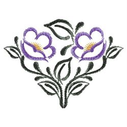 Ink Wash Flowers 05(Lg) machine embroidery designs