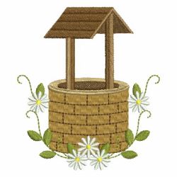 Flower Wishing Well machine embroidery designs