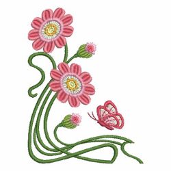 Art Nouveau Flower Corners 06 machine embroidery designs