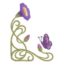 Art Nouveau Flower Corners 07 machine embroidery designs