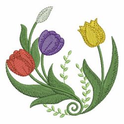 Colorful Tulips 01 machine embroidery designs