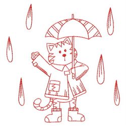 Redwork Rainy Day 07(Lg) machine embroidery designs